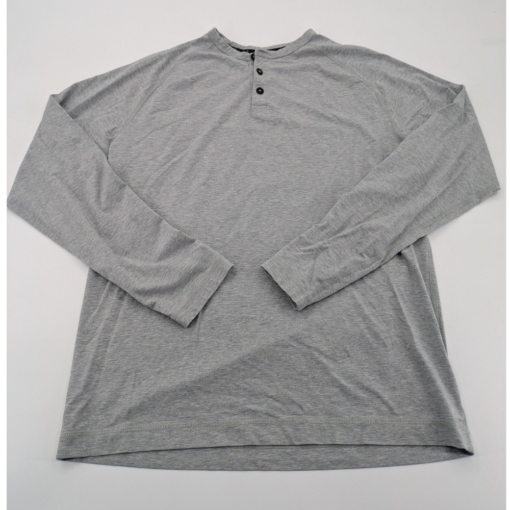 Public Rec Shirt Mens Large Gray Henley Go To Long Sleeve Performance Pullover - Picture 1 of 8